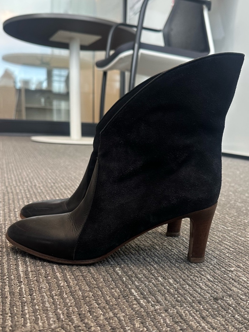 Chloe Black Suede & Leather Women's Ankle Boots - size 38